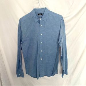 Theory Mens casual button down L linen/cotton blend shirt.